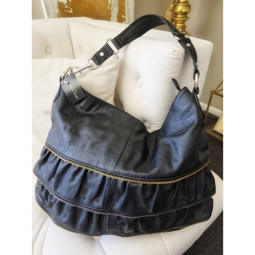 Black Rivet Leather Vintage Black Bag